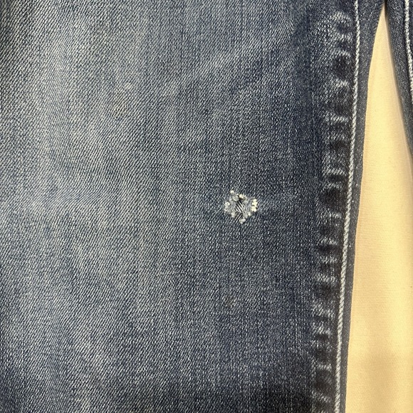 7 For All Mankind Mens Jeans Size 32 Blue Dark Wash Denim Distressed - Picture 3 of 15